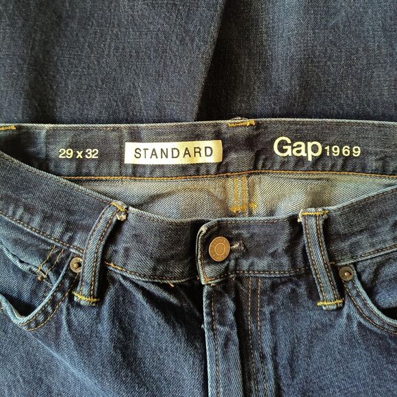 Gap 1969 Jeans Men’s 29x32 Blue Resin Rinse Straight Standard Fit Denim - Picture 4 of 7